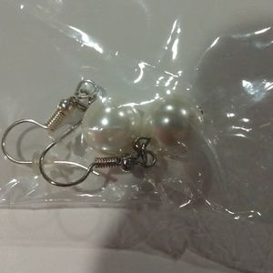 Homemade pearl earrings